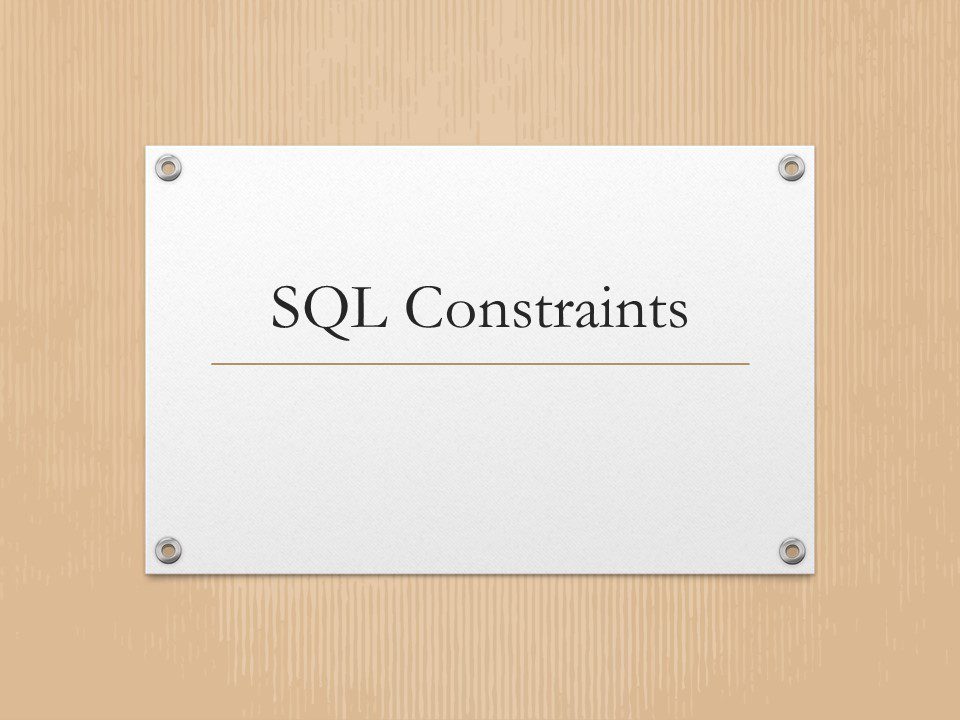 SQL Constraints