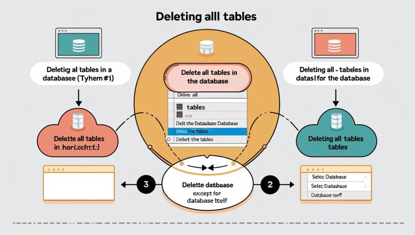 How to delete all table except database